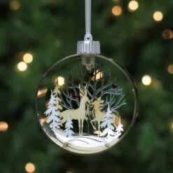 Northlight 5" Pre-Lit Silver Woodland Animals Christmas Ornament -Northlight Sale Store D253900S 14