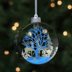 Northlight 5" Pre-Lit Silver Woodland Animals Christmas Ornament -Northlight Sale Store D253900S 15