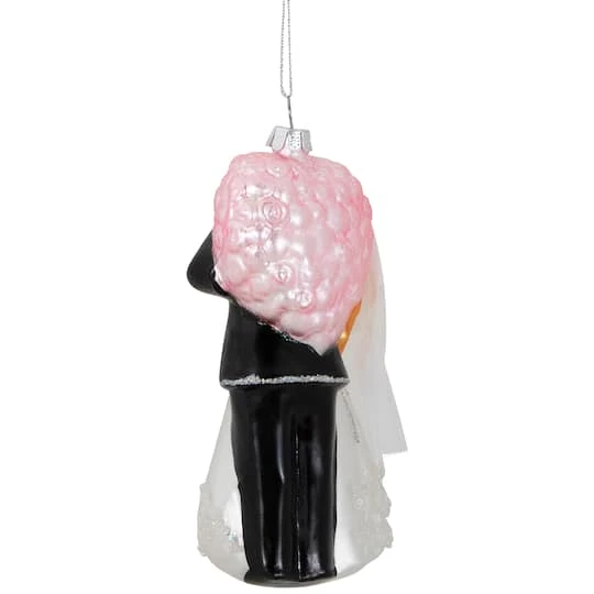 Northlight 5.25" Bride And Groom Kissing Glass Wedding Christmas Ornament 8 Northlight 5.25" Bride And Groom Kissing Glass Wedding Christmas Ornament - Image 8