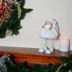 Northlight 24" Snowy Woodlands Plush White Angel Bobble Girl Christmas Figure -Northlight Sale Store D253918S 13