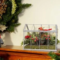 Northlight 9" Red & Green Cardinal Boxwood Artificial Christmas Greenhouse Arrangement 13 Northlight 9" Red & Green Cardinal Boxwood Artificial Christmas Greenhouse Arrangement -Northlight Sale Store D253929S 14