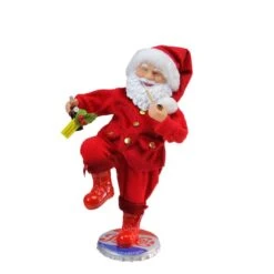 Northlight 12" Red & White Santa Claus Standing On Pepsi-Cola Bottle Cap Christmas Figurine
