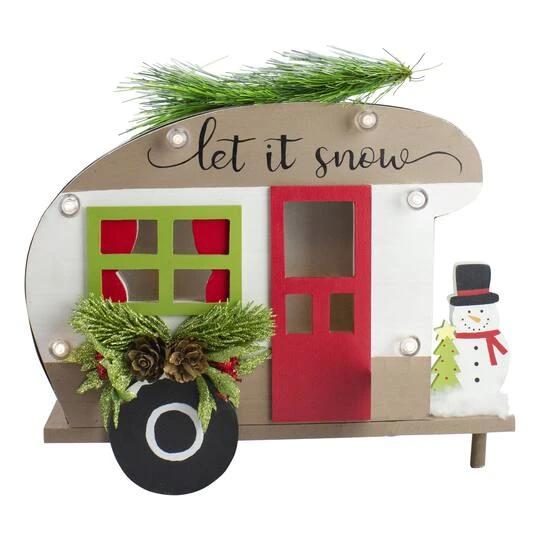 Northlight 12" Let It Snow RV Christmas Tabletop Decoration 6 Northlight 12" Let It Snow RV Christmas Tabletop Decoration - Image 6