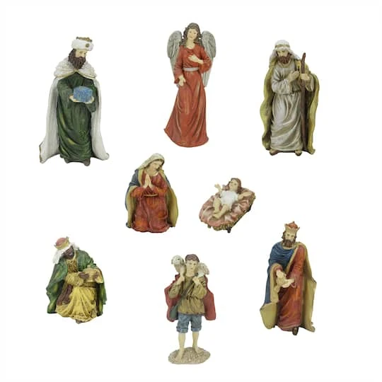 Northlight Green & Red Jewel Tone Christmas Nativity Figurine Set 1 Northlight Green & Red Jewel Tone Christmas Nativity Figurine Set