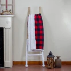 Northlight Black & Red Buffalo Plaid Christmas Throw Cover With Sherpa Backing -Northlight Sale Store D253945S 2