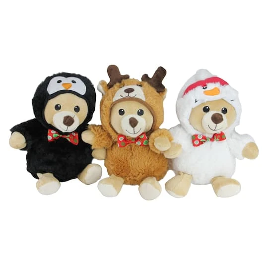 Northlight 8" Teddy Bear Stuffed Animal Figures In Christmas Costumes 4 Northlight 8" Teddy Bear Stuffed Animal Figures In Christmas Costumes - Image 4