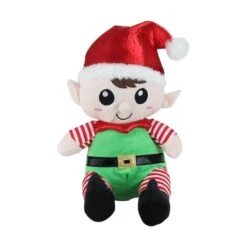 Northlight 13" Red Plush Sitting Boy & Girl Christmas Elf Figure Set 8 Northlight 13" Red Plush Sitting Boy & Girl Christmas Elf Figure Set -Northlight Sale Store D253950S 2