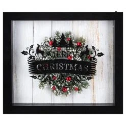 Northlight 14" Black LED Merry Christmas Box Frame