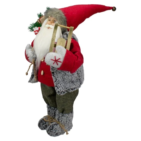 Northlight 18" Standing Santa Christmas Figure Carrying Presents & Sled 7 Northlight 18" Standing Santa Christmas Figure Carrying Presents & Sled - Image 7