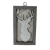 Northlight 10.25" Silver Glittered Buck Silhouette Wall Box Frame