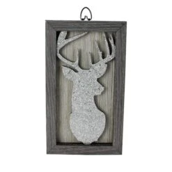 Northlight 10.25" Silver Glittered Buck Silhouette Wall Box Frame 9 Northlight 10.25" Silver Glittered Buck Silhouette Wall Box Frame -Northlight Sale Store D254007S 11