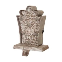 Glitzhome® 7.5" Pre-Lit Marquee Wooden Metal LED Gift Box Stocking Holder, 2ct. -Northlight Sale Store D254143S 5