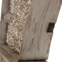 Glitzhome® 7.5" Pre-Lit Marquee Wooden Metal LED Gift Box Stocking Holder, 2ct. -Northlight Sale Store D254143S 6