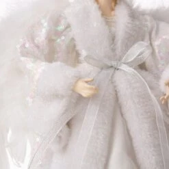 Glitzhome® 16" White Faux Fur Christmas Angel Tree Topper 13 Glitzhome® 16" White Faux Fur Christmas Angel Tree Topper -Northlight Sale Store D254172S 4