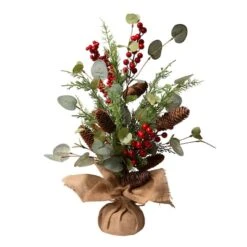Glitzhome® Christmas Pine, Eucalyptus & Berry Tree