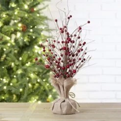 Glitzhome® Christmas Red Berry Table Tree -Northlight Sale Store D254177S 2