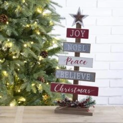 Glitzhome® 20" Wooden Christmas Tree Sign -Northlight Sale Store D254178S 3