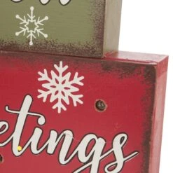 Glitzhome® 12" LED Wooden Block Holiday Word Sign -Northlight Sale Store D254179S 4