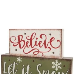Glitzhome® 12" LED Wooden Block Holiday Word Sign -Northlight Sale Store D254179S 7