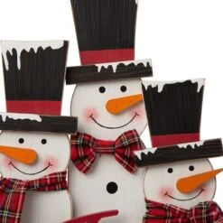 Glitzhome® 18" Wooden Snowman Family Décor Accent -Northlight Sale Store D254182S 5