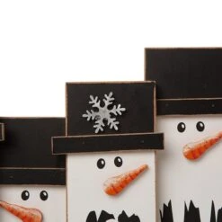 Glitzhome® 12" Wooden Snowman Family Tabletop Accent -Northlight Sale Store D254189S 4