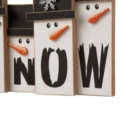 Glitzhome® 12" Wooden Snowman Family Tabletop Accent -Northlight Sale Store D254189S 5