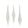 Melrose Rose Gold Frosted Glass Drop Ornament Set, 9", 10" & 10.25"
