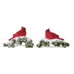 Melrose 3.75" Red Cardinal On Branch Figure Set