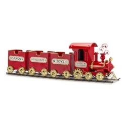 Melrose 37" Red Metal Christmas Train On Tracks Accent