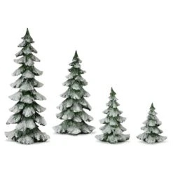 Melrose White & Green Tree Set, 6.5", 9", 13.25" & 18"