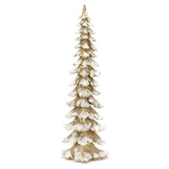 Melrose 34.5" Unlit White & Gold Artificial Christmas Tree