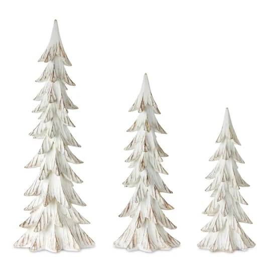 Melrose White Tree Set, 15", 18.5" & 24" 1 Melrose White Tree Set, 15", 18.5" & 24"