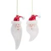 Melrose 6ct. Glass Santa Head Ornament Set, 6" & 7"