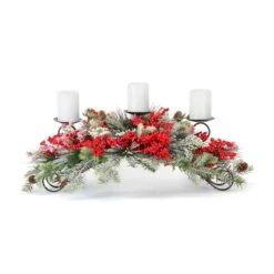 Melrose Red Berry & Frosted Pine Centerpiece
