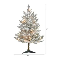 3ft. Pre-Lit Flocked Fraser Fir Artificial Christmas Tree With Warm White LED Lights -Northlight Sale Store D255802S 2