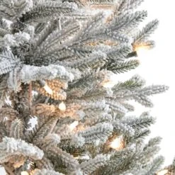 3ft. Pre-Lit Flocked Fraser Fir Artificial Christmas Tree With Warm White LED Lights -Northlight Sale Store D255802S 3