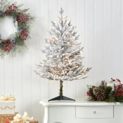 3ft. Pre-Lit Flocked Fraser Fir Artificial Christmas Tree With Warm White LED Lights -Northlight Sale Store D255802S 5