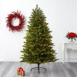 7ft. Pre-Lit North Carolina Fir Artificial Christmas Tree With Clear Lights -Northlight Sale Store D255809S 5