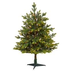 3ft. Pre-Lit North Carolina Fir Artificial Christmas Tree With Clear LED Lights