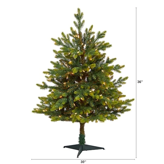 3ft. Pre-Lit North Carolina Fir Artificial Christmas Tree With Clear LED Lights 3 3ft. Pre-Lit North Carolina Fir Artificial Christmas Tree With Clear LED Lights - Image 3