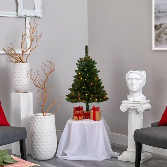 3ft. Pre-Lit Northern Rocky Spruce Artificial Christmas Tree, Clear LED Lights 7 3ft. Pre-Lit Northern Rocky Spruce Artificial Christmas Tree, Clear LED Lights - Image 7