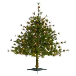 3ft. Pre-Lit Colorado Mountain Pine Artificial Christmas Tree, Clear LED Lights
