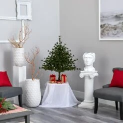 3ft. Pre-Lit Colorado Mountain Pine Artificial Christmas Tree, Clear LED Lights -Northlight Sale Store D255818S 7