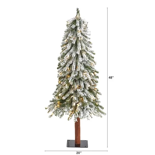 4ft. Pre-Lit Flocked Grand Alpine Artificial Christmas Tree, Clear LED Lights 3 4ft. Pre-Lit Flocked Grand Alpine Artificial Christmas Tree, Clear LED Lights - Image 3