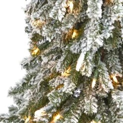 4ft. Pre-Lit Flocked Grand Alpine Artificial Christmas Tree, Clear LED Lights 11 4ft. Pre-Lit Flocked Grand Alpine Artificial Christmas Tree, Clear LED Lights -Northlight Sale Store D255831S 3