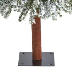 4ft. Pre-Lit Flocked Grand Alpine Artificial Christmas Tree, Clear LED Lights 12 4ft. Pre-Lit Flocked Grand Alpine Artificial Christmas Tree, Clear LED Lights -Northlight Sale Store D255831S 4