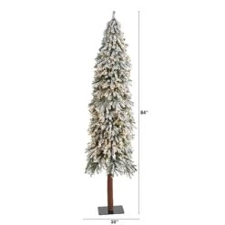 7ft. Pre-Lit Flocked Grand Alpine Artificial Christmas Tree, Clear LED Lights -Northlight Sale Store D255832S 2
