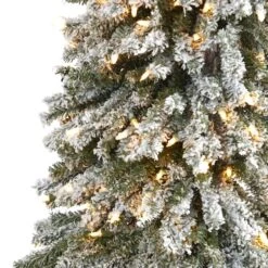 7ft. Pre-Lit Flocked Grand Alpine Artificial Christmas Tree, Clear LED Lights -Northlight Sale Store D255832S 3