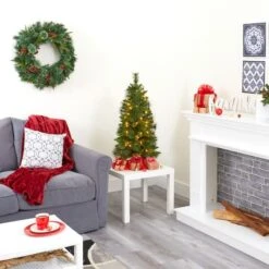 3ft. Pre-Lit New Haven Pine Artificial Christmas Tree, Warm White LED Lights -Northlight Sale Store D255840S 9