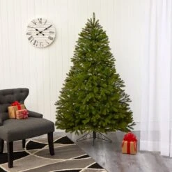 6ft. Pre-Lit Cambridge Spruce Flat Back Artificial Christmas Tree, Warm White LED Lights -Northlight Sale Store D255852S 8